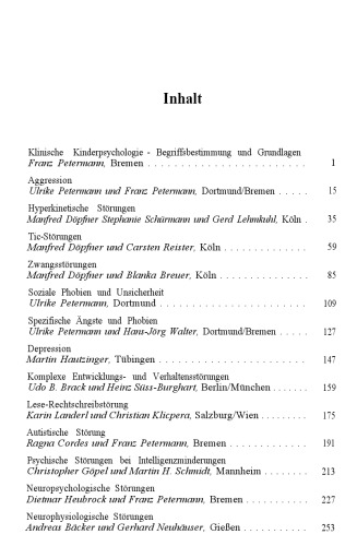 Fallbuch der Klinischen Kinderpsychologie. Erklärungsansätze und Interventionsverfahren