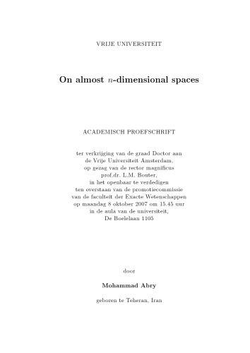 On almost n-dimensional spaces