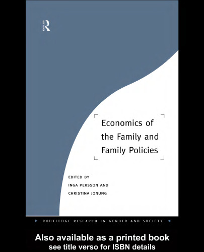 Economics of the Family and Family Policies