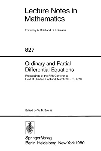 Ordinary and Partial Differential Equations: Proceedings of the Fifth Conference Held at Dundee, Scotland, March 29 – 31, 1978