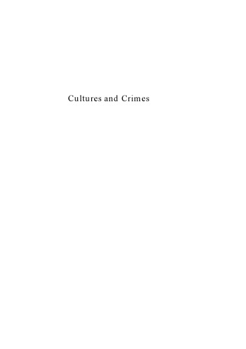 Cultures and Crimes: Policing in Four Nations