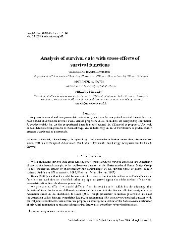 Analysis of survival data with cross-effects of survival functions