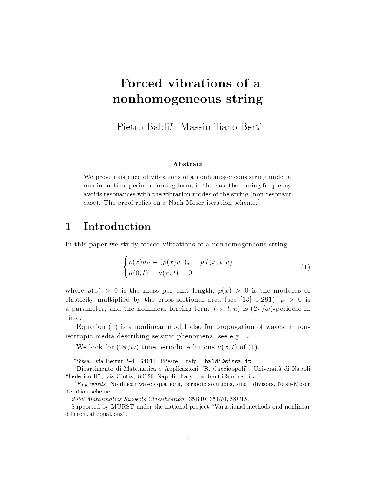 Forced vibrations of a nonhomogeneous string