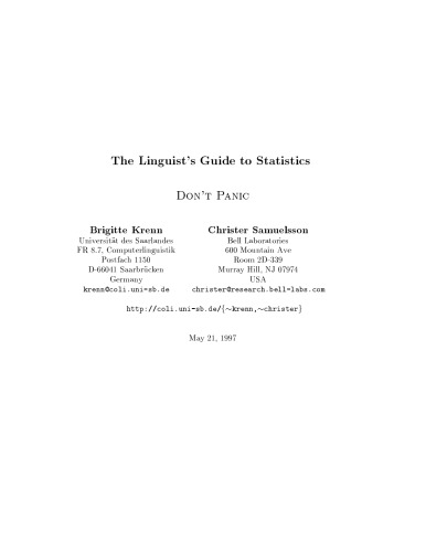 The Linguist's Guide to Statistics