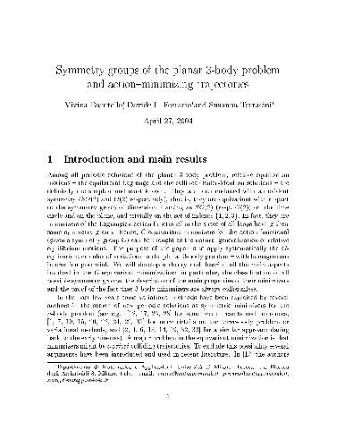 Symmetry groups of the planar 3-body problem and action minimizing trajectories