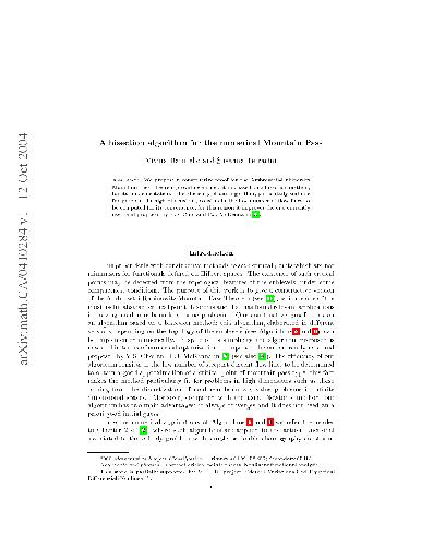 A bisection algorithm for the numerical Mountain Pass