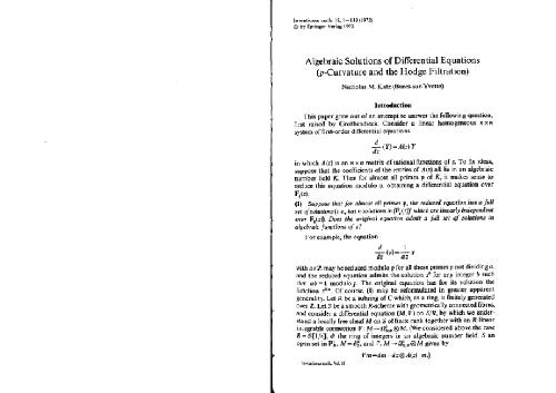 Algebraic solutions of ODE using p-adic numbers