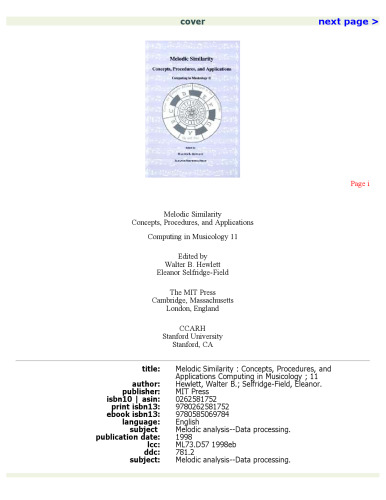 Melodic Similarity: Concepts, Procedures, and Applications