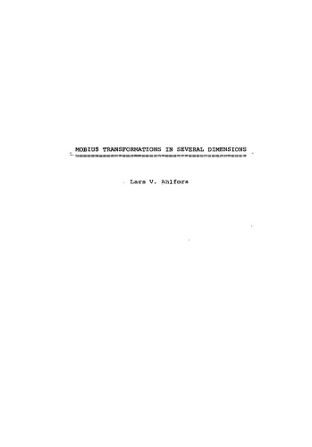 Möbius transformations in several dimensions