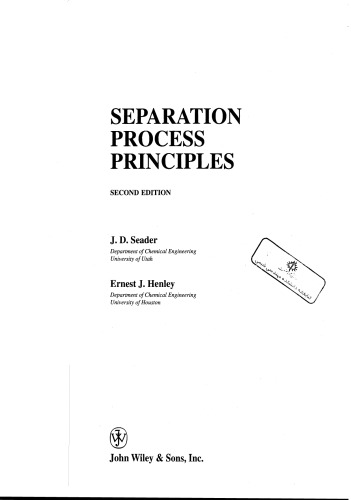 Separation Process Principles