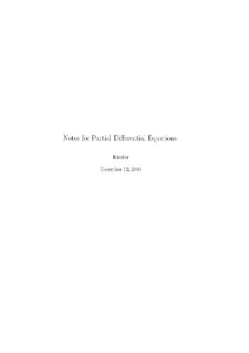 Lecture notes on partial differential equations