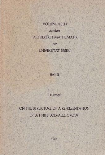 On the Structure of a Representation of a Finite Solvable Group