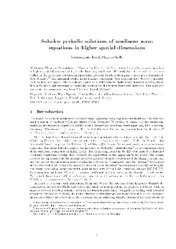 Sobolev periodic solutions of nonlinear wave equations in higher spatial dimensions