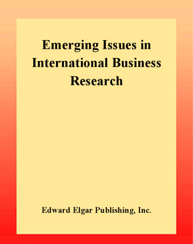 Emerging Issues in International Business Research (New Horizons in International Business.)