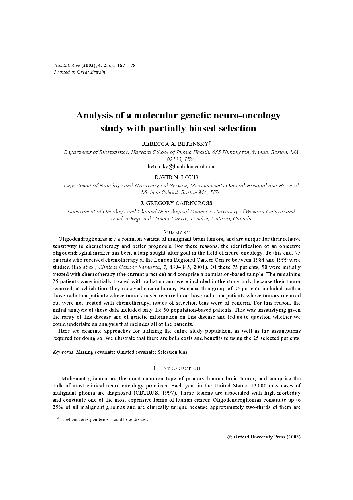 Analysis of a molecular genetic neuro-oncology study with partially biased selection