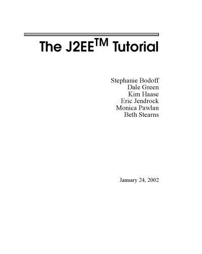 The J2EE Tutorial