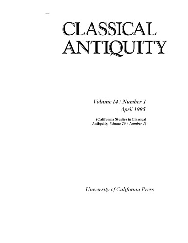 Classical Antiquity Vol 14 N1 April 1995