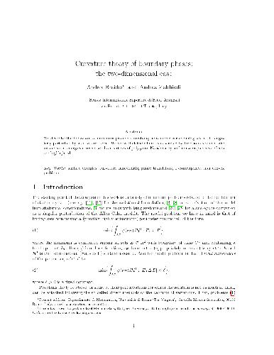 Curvature theory of boundary phases the two-dimensional case