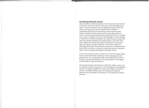 Introducing Phonetic Science (Cambridge Introductions to Language and Linguistics)