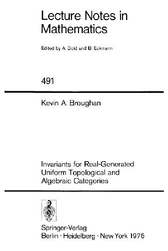 Invariants for Real-Generated Uniform Topological and Algebraic Categories