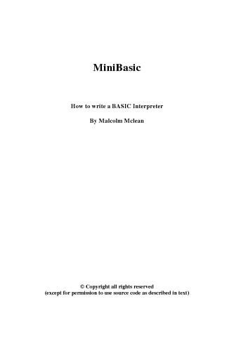 MiniBasic - how to write a script interpreter