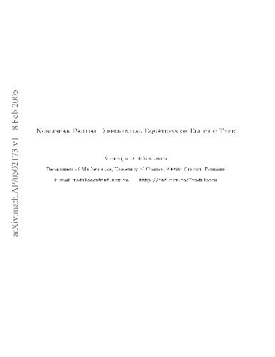 Nonlinear Partial Differential Equations of Elliptic Type