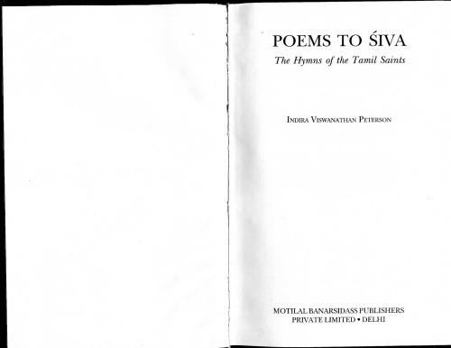 Poems to Siva: The Hymns of the Tamil Saints