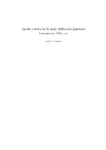 Solution manual for An introduction to ordinary differential equations