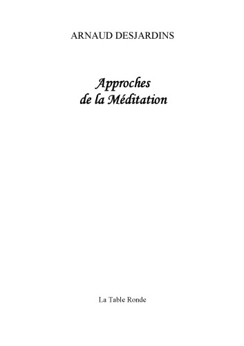 Approches de la méditation