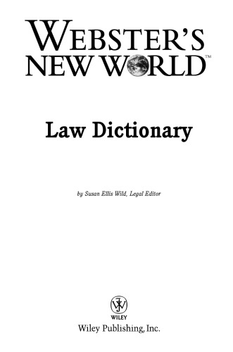 Webster's New World Law Dictionary