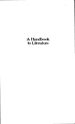 A handbook to literature: Based on the original edition by William Flint Thrall and Addison Hibbard