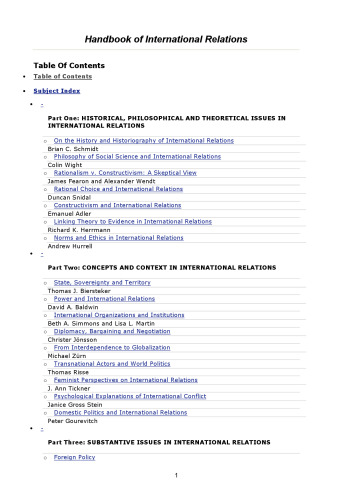 Handbook of International Relations