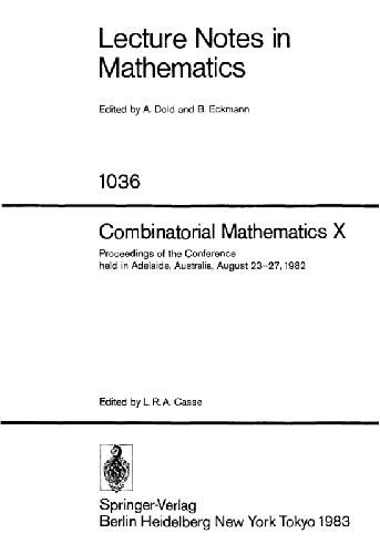 Combinatorial Mathematics X