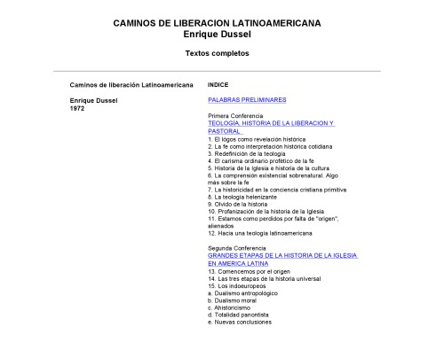 Caminos de liberacion latinoamericana I