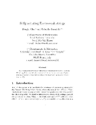 Selfgravitating electroweak strings