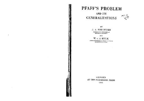 Pfaff's problem and its generalizations