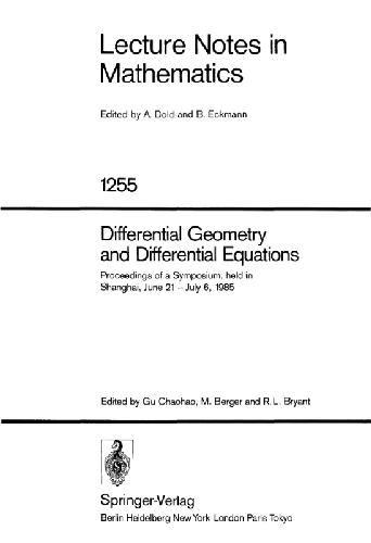 Differential Geometry and Differential Equations