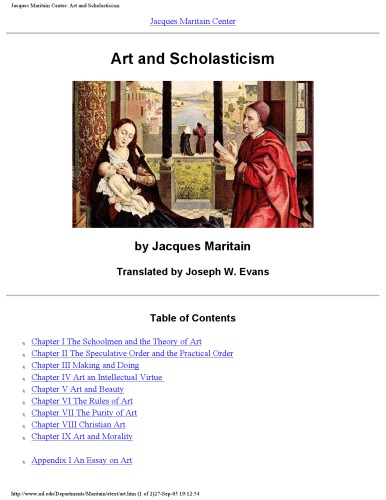 Art and Scholasticism