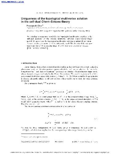 Uniqueness of the topological multivortex solution in the self-dual Chern-Simons theory