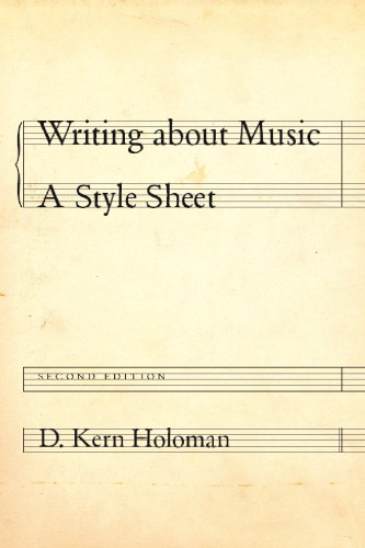 Writing about Music: A Style Sheet, Second Edition