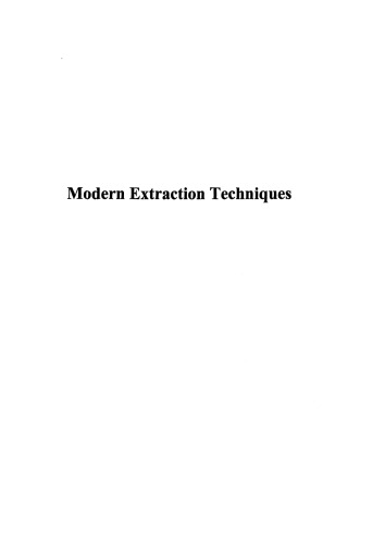 Modern Extraction Techniques: Food and Agricultural Samples (Acs Symposium)