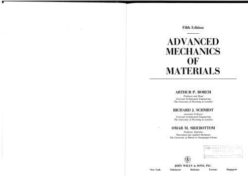 Advanced mechanics of materials