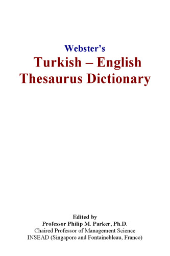 Websters Turkish - English Thesaurus Dictionary