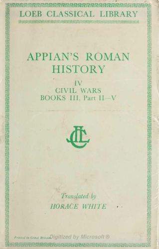 Appian: Roman History, IV, The Civil Wars, Books 3.27-5