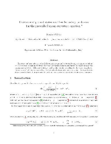 Existence of ground states and free-boundary problems for the prescribed mean-curvature equation