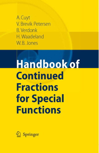 Handbook of Continued Fractions for Special Functions