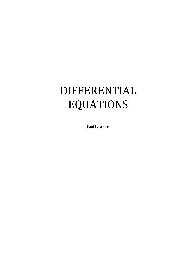 Differential Equations