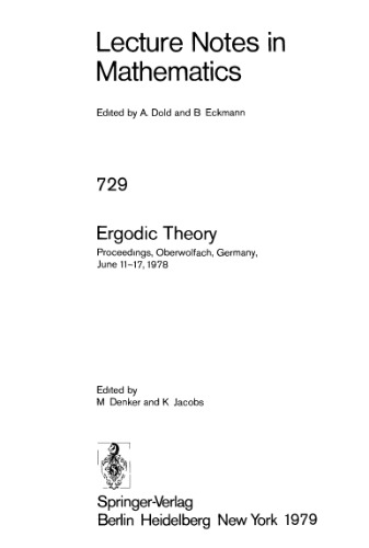 Ergodic Theory: Proceedings, Oberwolfach, Germany, June 11–17, 1978