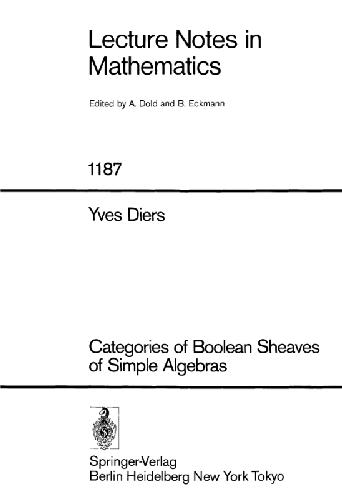 Categories of Boolean Sheaves of Simple Algebras