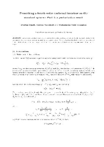 Prescribing a fourth order conformal invariant on the standard sphere